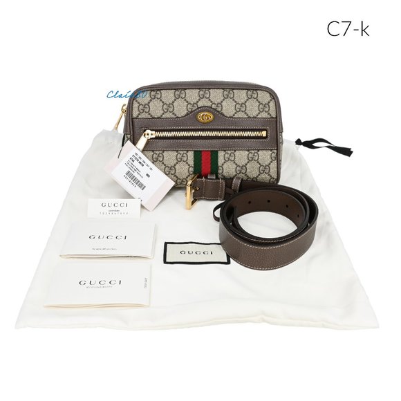 Gucci Medium Ophidia GG Supreme Canvas/Leather Belt Bag Size 75cm - Picture 5 of 14